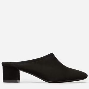Everlane The Day Heel Mule, Black Suede, 7.5